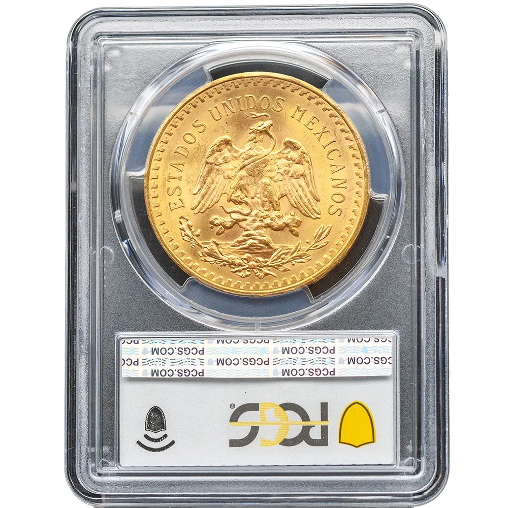 1943 50 Pesos Gold Centenario PCGS MS 65