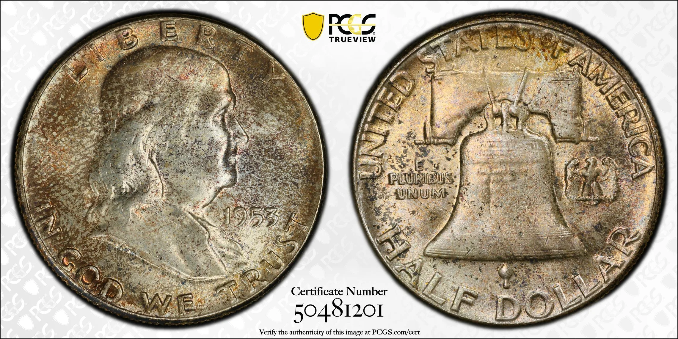 1953 Franklin Half Dollar 50C PCGS MS65- Trader Bea Label - Image 2