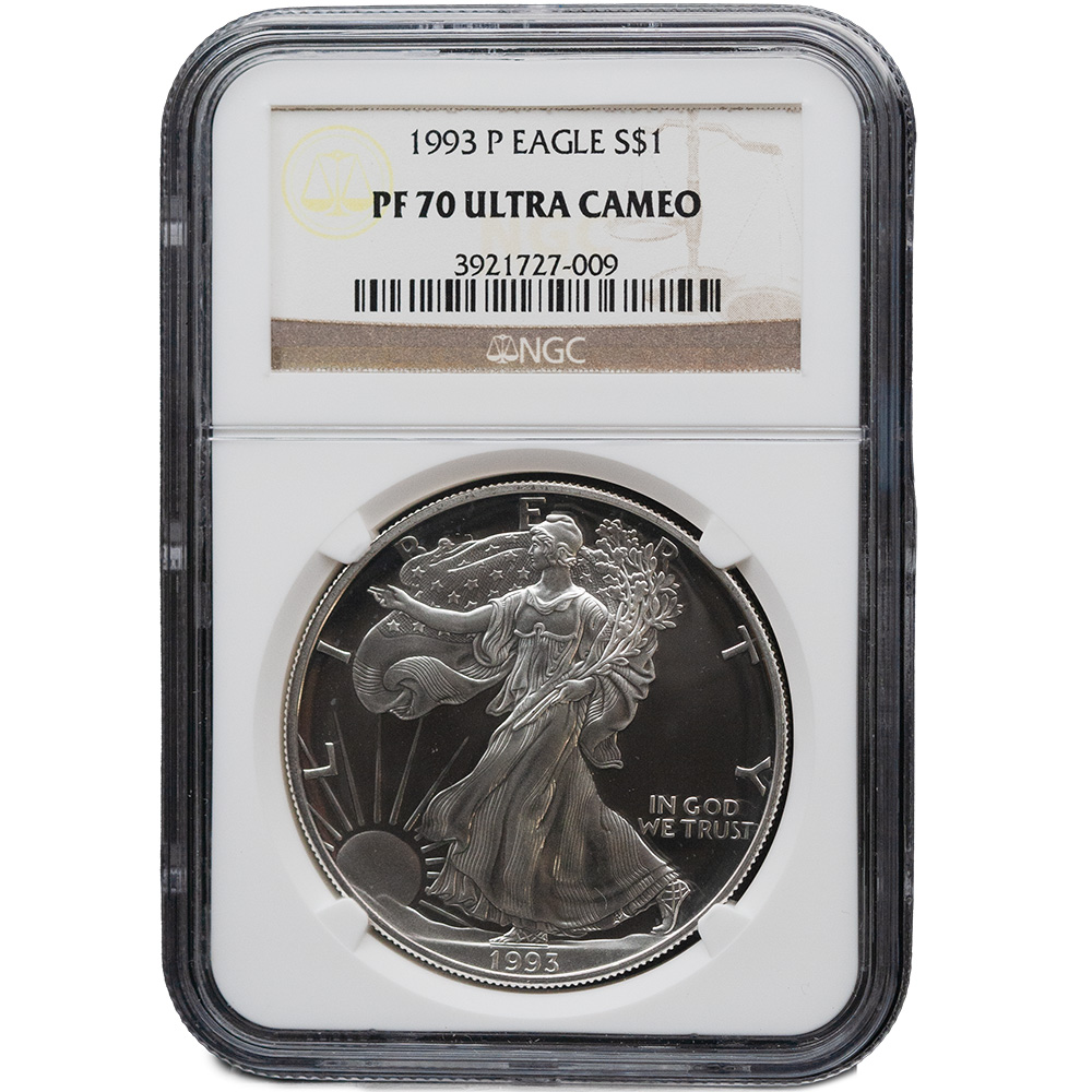 1993 $1 American Silver Eagle NGC PF 70 Ultra Cameo