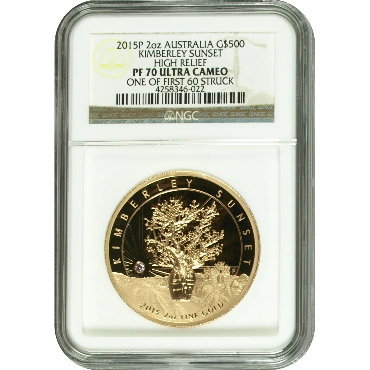 2015 2 oz Australia G$500 Kimberley Sunset NGC PF70