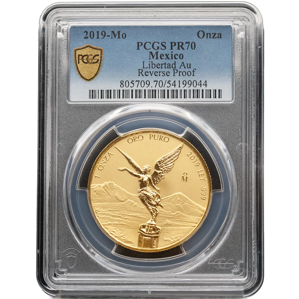 2019-Mo Mexico Reverse Proof Gold Libertad 1 Onza PCGS PF 70