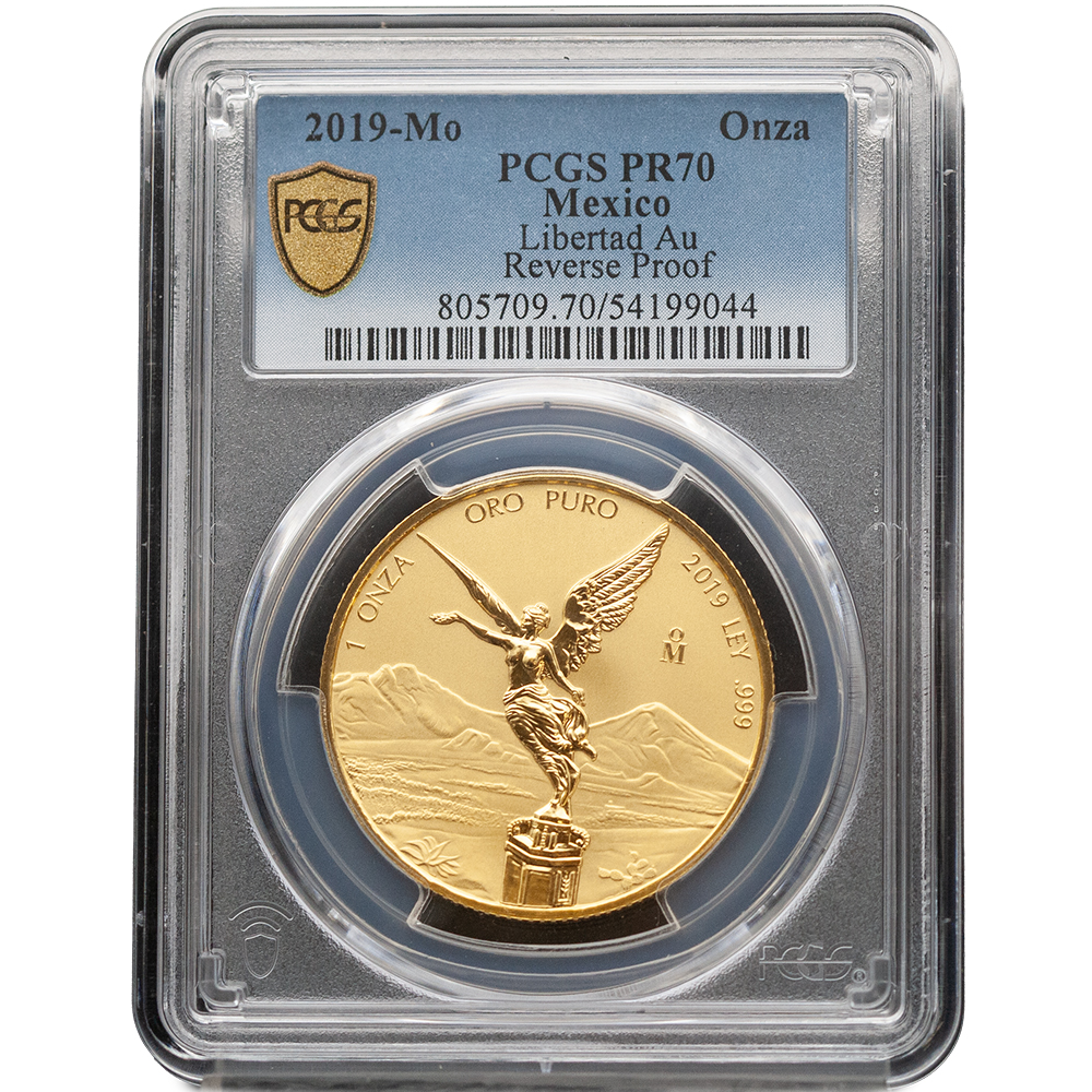 2019-Mo Mexico Reverse Proof Gold Libertad 1 Onza PCGS PF 70