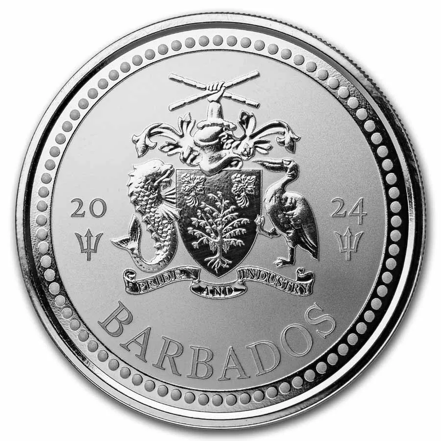 Barbados 1 oz Silver Trident BU (Random Year) - Image 2