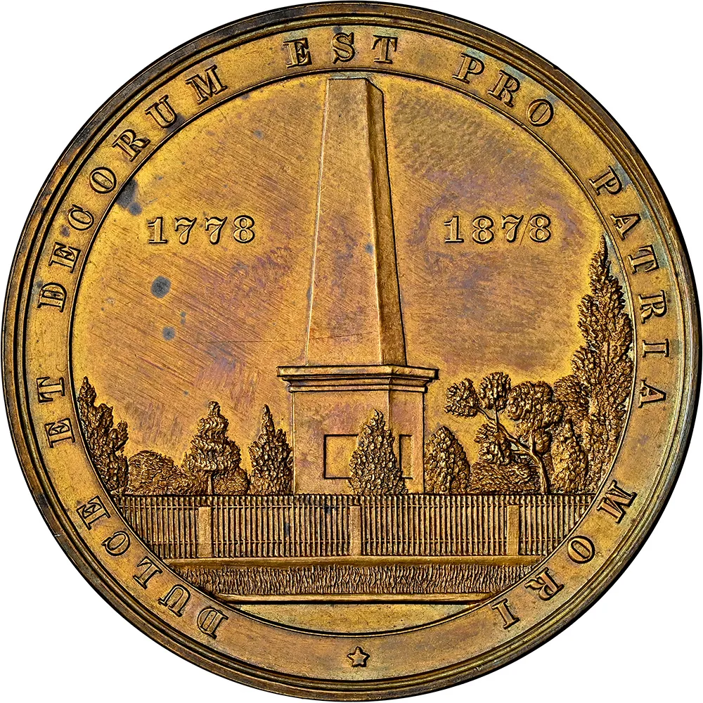 1878 Battle & Massacre of Wyoming Centennial Medal HK-120C, R.7 NGC UNC - Image 4