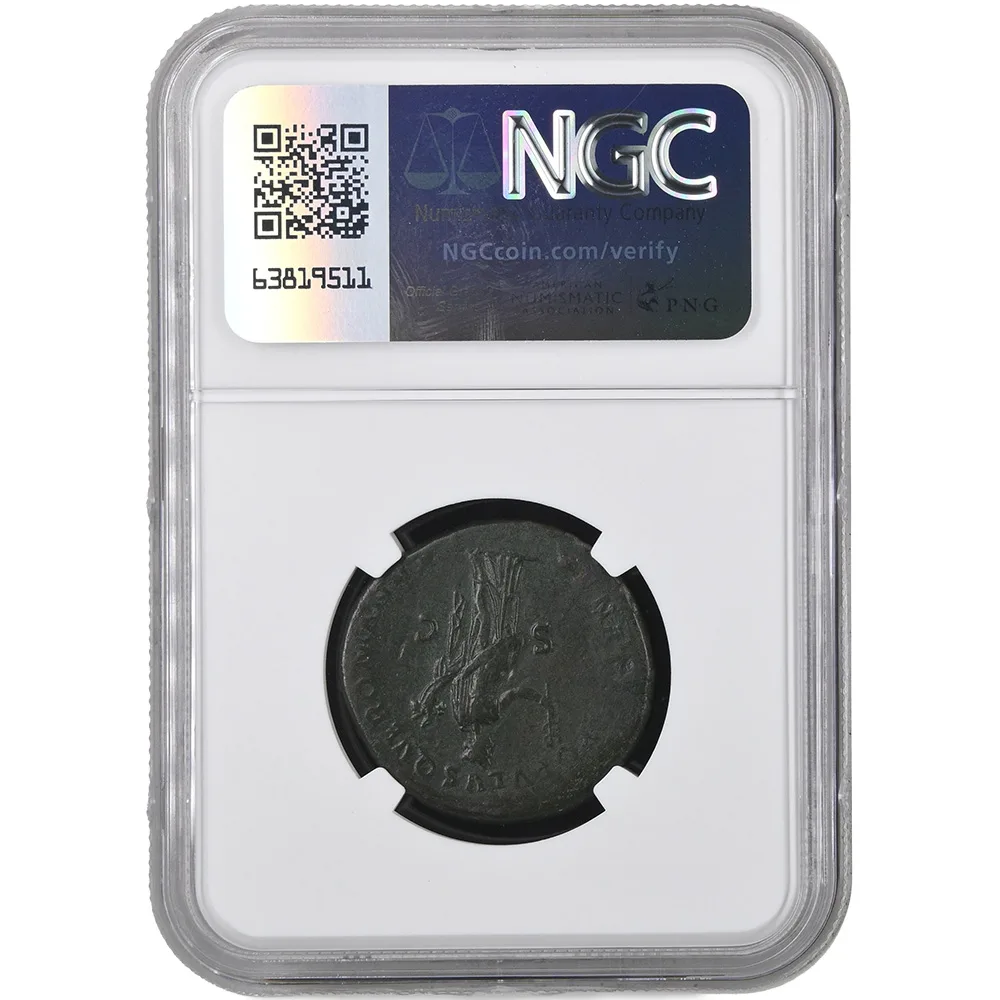 Roman Empire Trajan AD 98-117 AE Dupondius RV Felicitas NGC CH F
