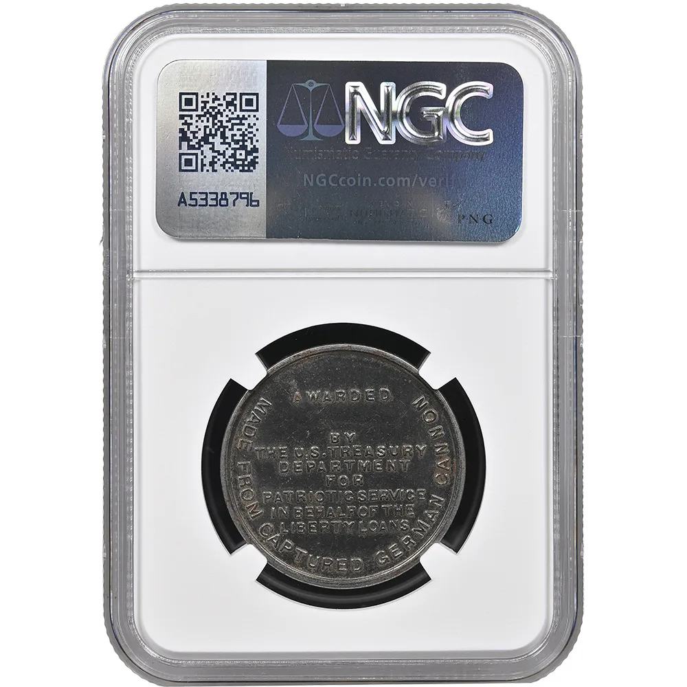 1919 Victory Liberty Loan Patriotic Service Award Iron 31 mm, Unpunched, NGC MS 64