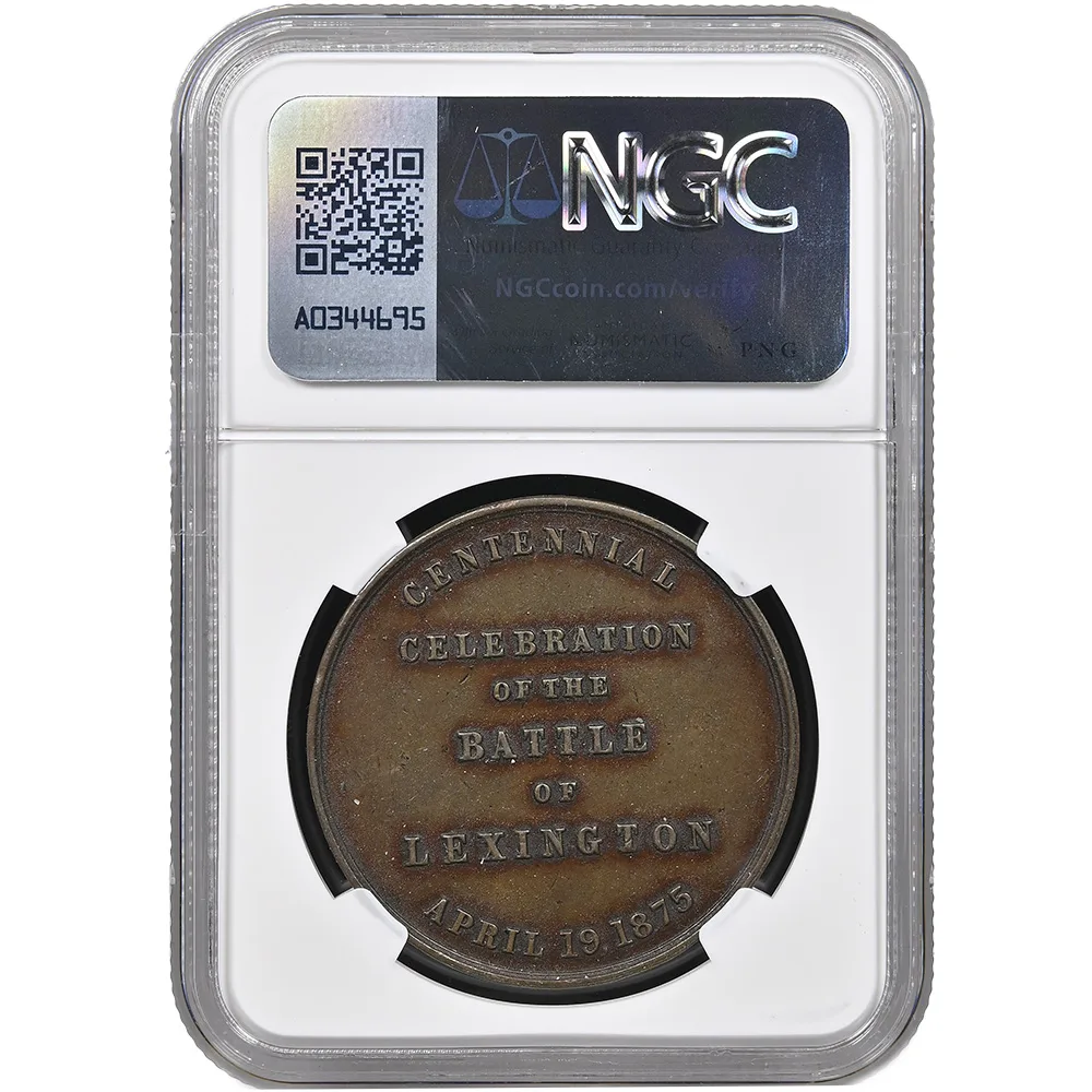 1875 MA HK-17 Battle of Lexington So-Called Dollar NGC AU 53 BN