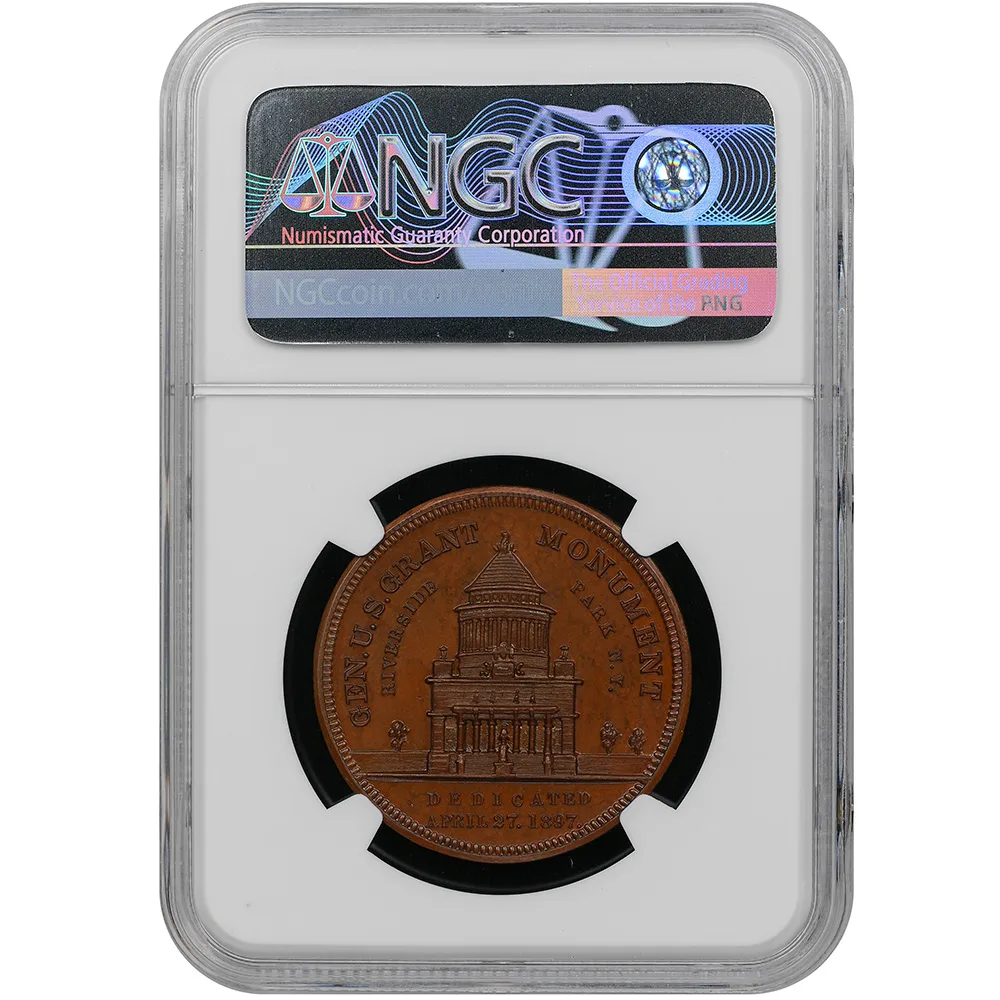 1897 General Ulysses S. Grant Monument Riverside Park, New York MS63 Brown NGC Bronze 32mm