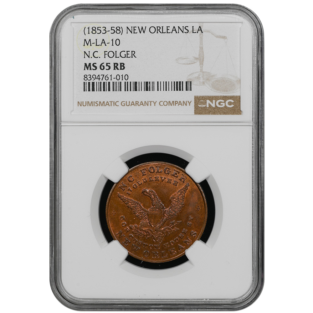 (1853–58) Hats & Caps Merchant Token New Orleans