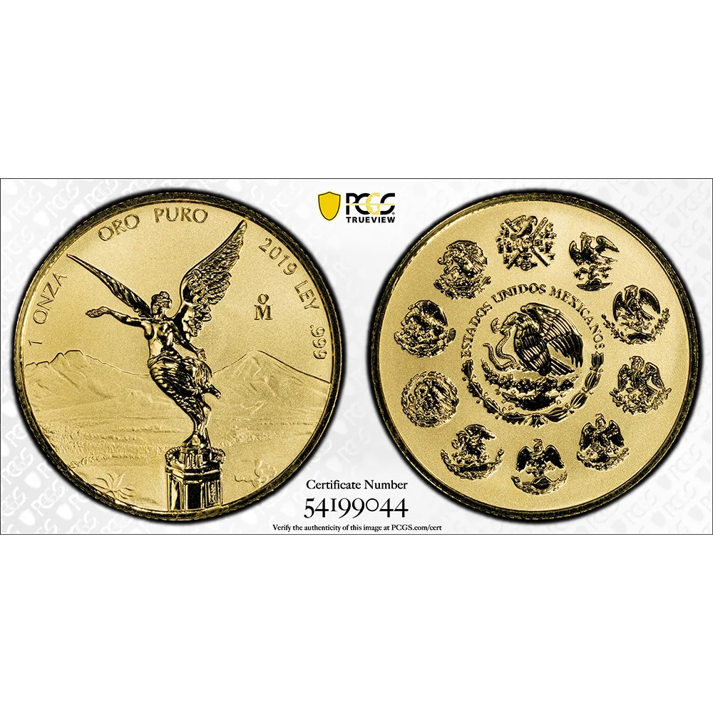 2019-Mo Mexico Reverse Proof Gold Libertad 1 Onza PCGS PF 70