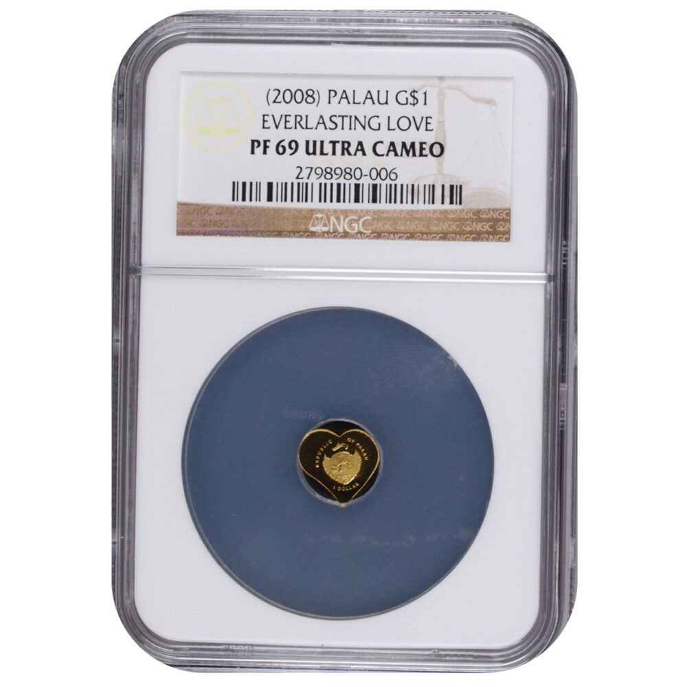 2008 $1 Palau Everlasting Love Gold 1/2 Gram NGC PF69