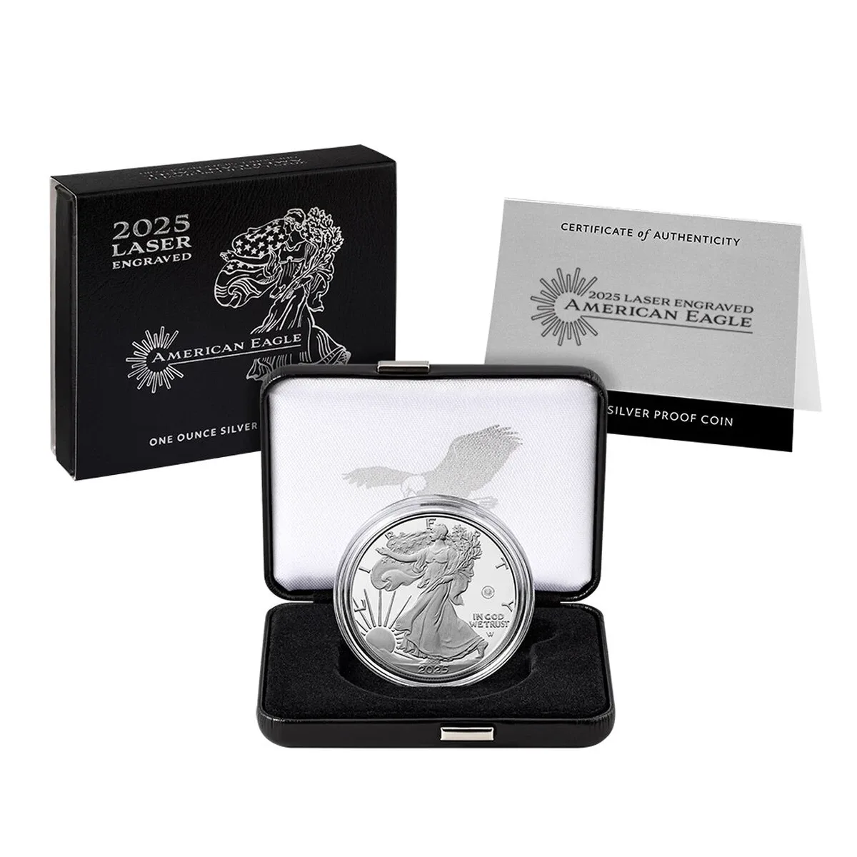 2025-W $1 American Eagle Engraved Silver Proof Coin (w/Box & COA)