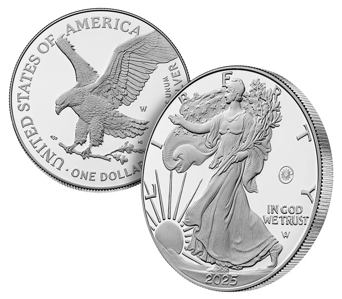 2025-W $1 American Eagle Engraved Silver Proof Coin (w/Box & COA) - Image 2