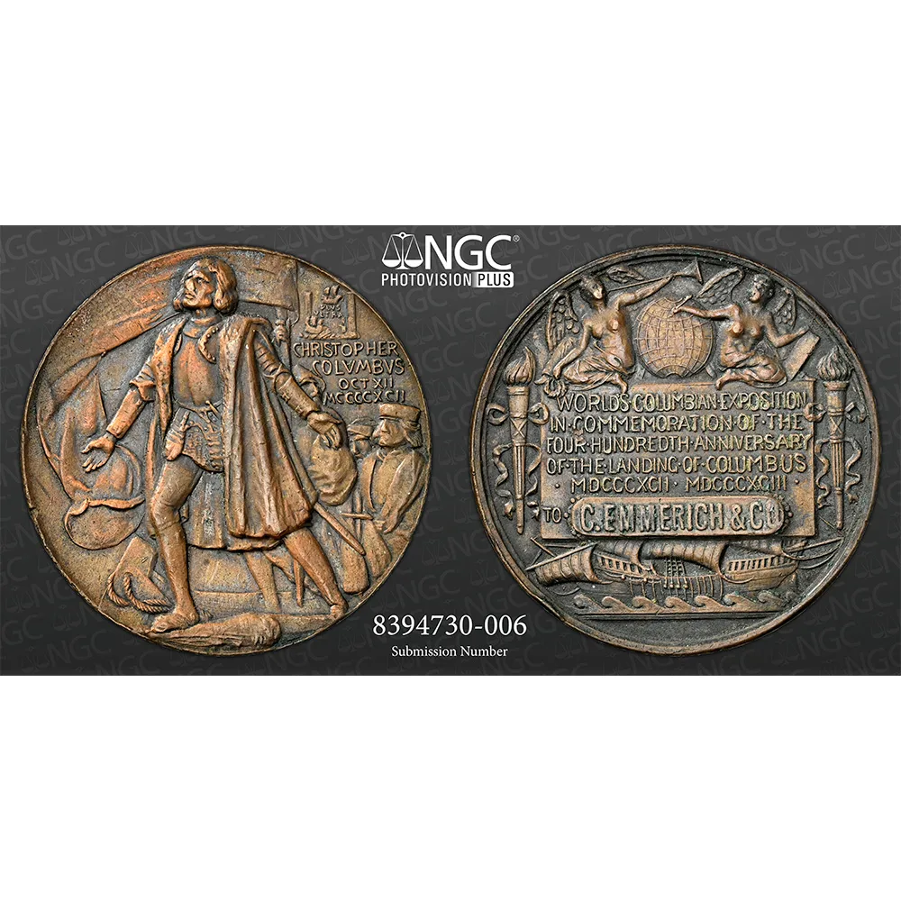 1892-93 IL HK-223 World's Colubian Expo SC$1 NGC AU 58 BN - Image 5