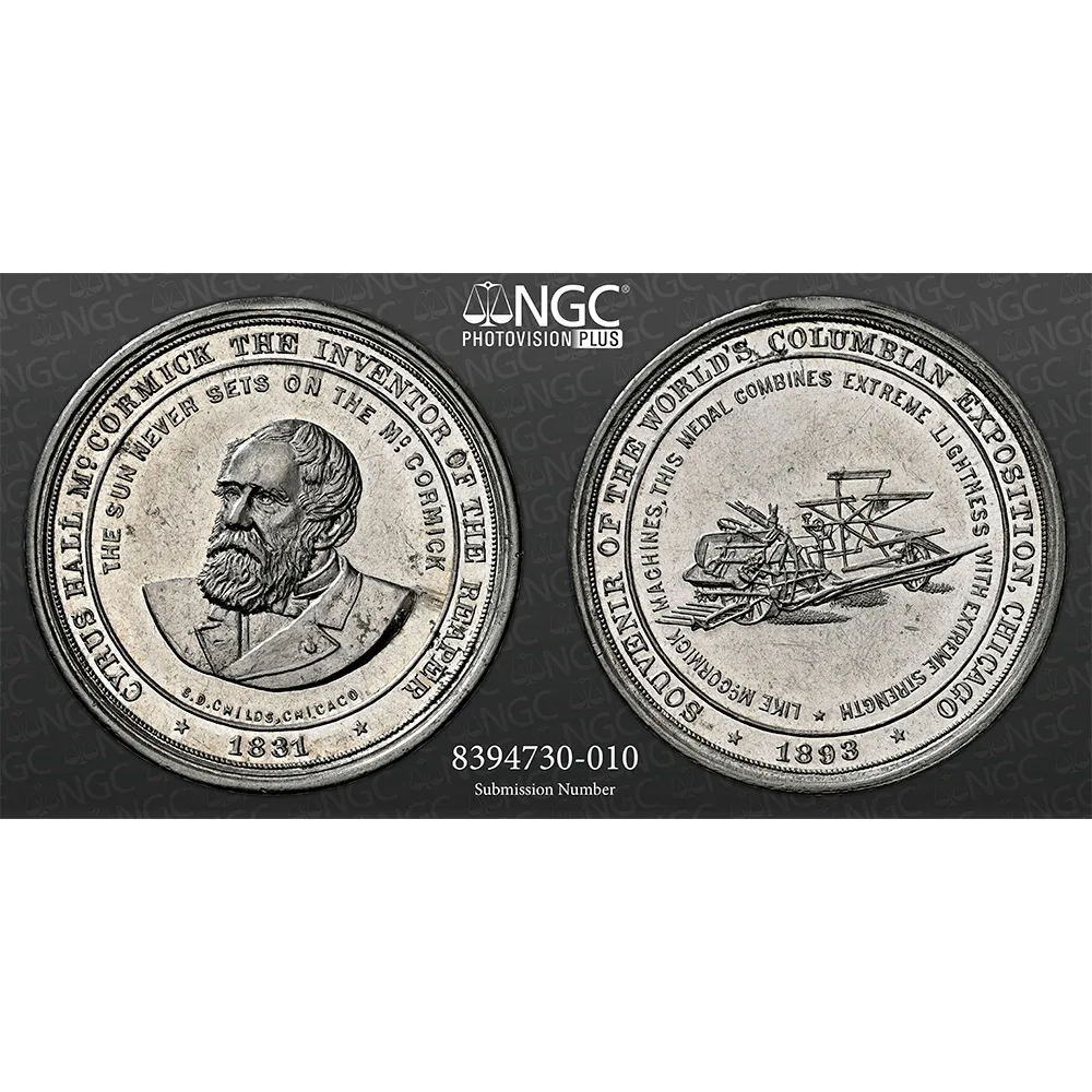 1893 IL HK-243 Reaper Dollar World's Columbian Expo SC$1 NGC MS 61 - Image 5