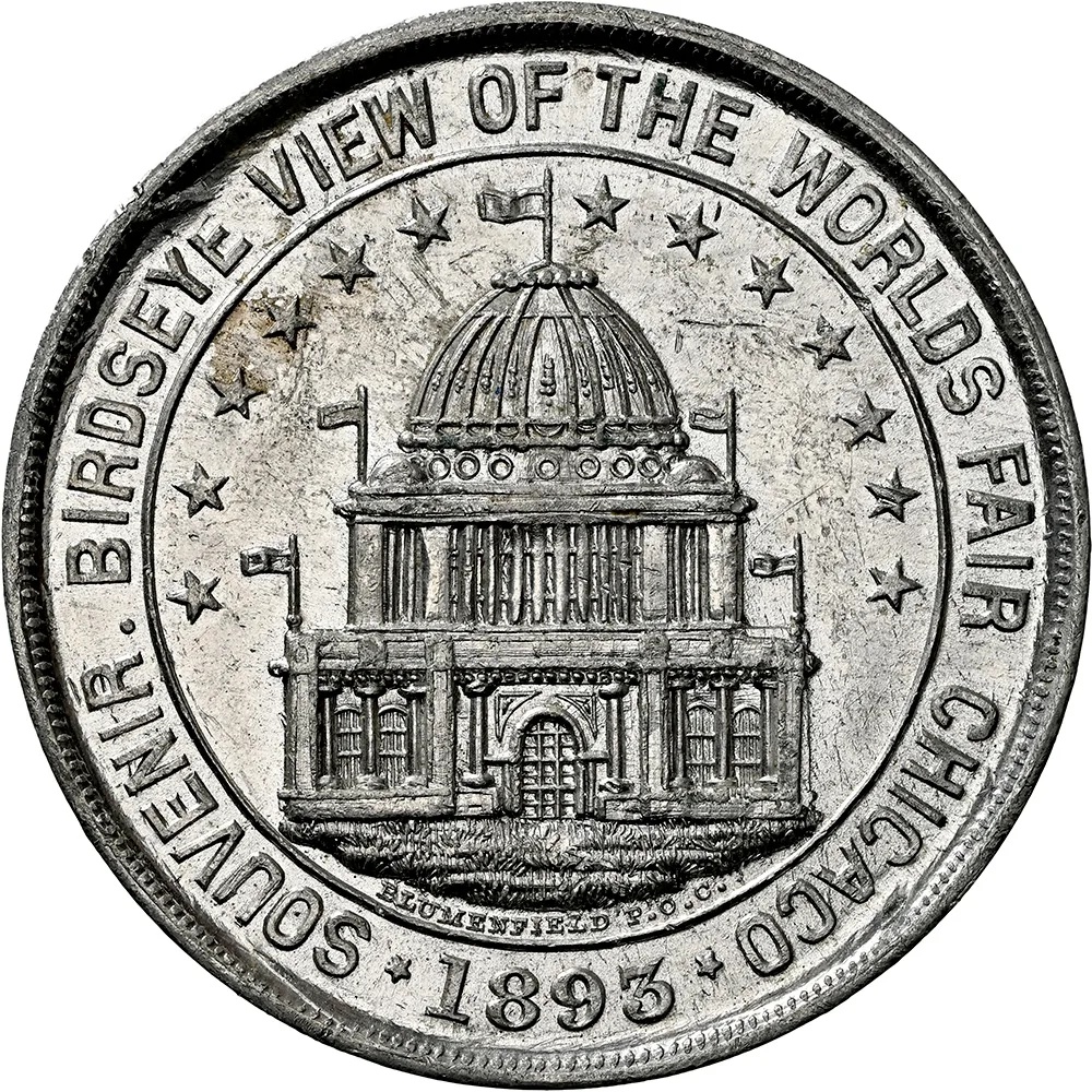 1893 IL HK-166 SC$1 Bird's-Eye Dollar World's Columbian Expo NGC MS 63 - Image 4
