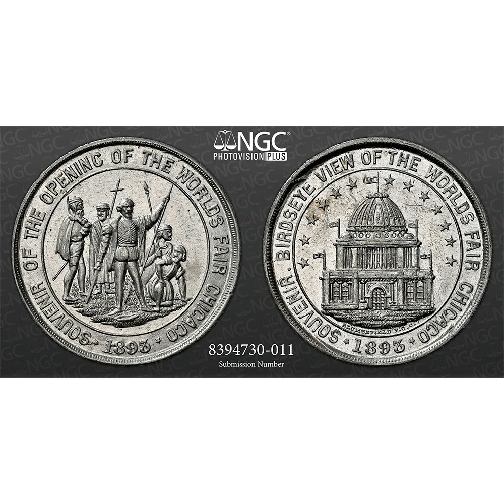 1893 IL HK-166 SC$1 Bird's-Eye Dollar World's Columbian Expo NGC MS 63 - Image 5