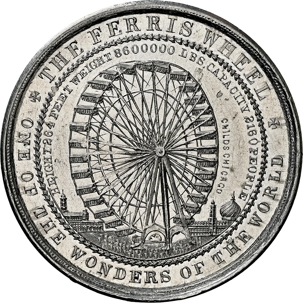 1892-93 IL HK-171 Ferris Wheel World's Columbian Expo SC$1 NGC MS 62 PL - Image 2