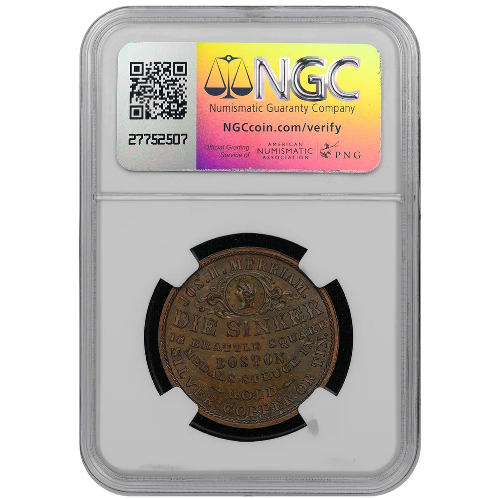 1859 Boston MA R-MA-BO-78 Jos. H. Merriam NGC MS 62 BN - Image 2