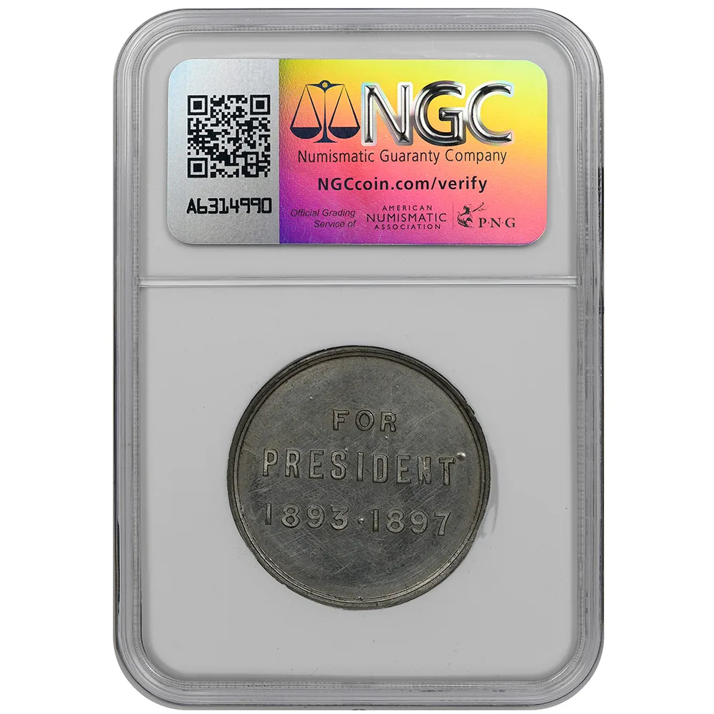 1892 Benjamin Harrison White Medal Dewitt-BH-1892-6 NGC MS 62 - Image 2