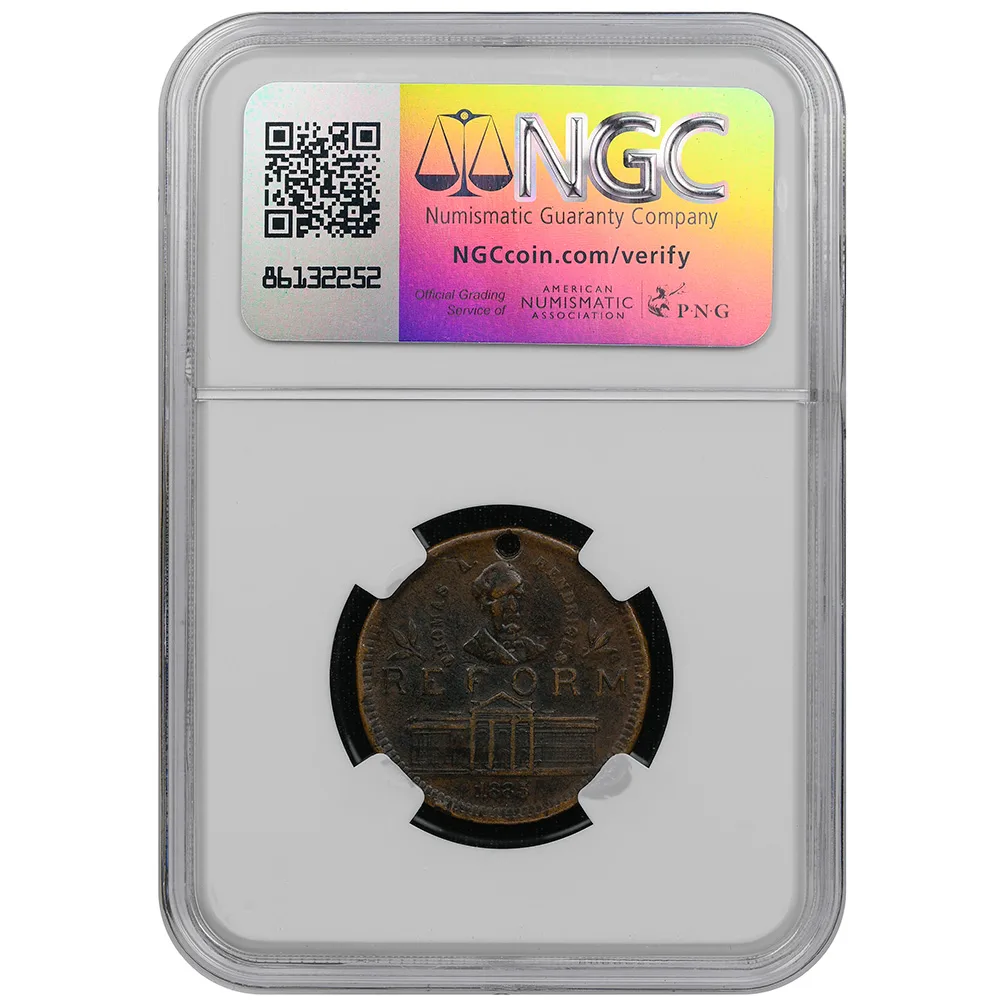 1884 Campaign 25mm Grover Cleveland Dewitt-GC-1884-15 NGC VF Details - Image 2