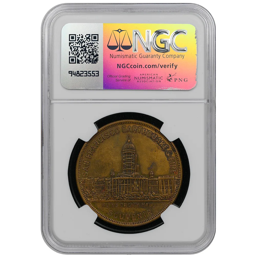 1906 California HK-341 SC$1 San Francisco Earthquake NGC MS 62 - Image 2