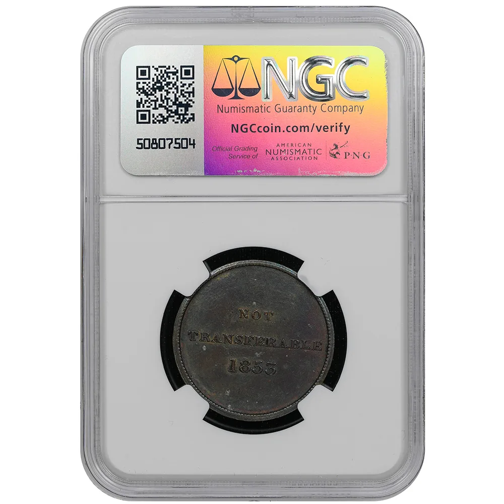 1853 Mobile AL Jockey Club M-ALA-3 Blue Patina NGC AU Detail - Image 2