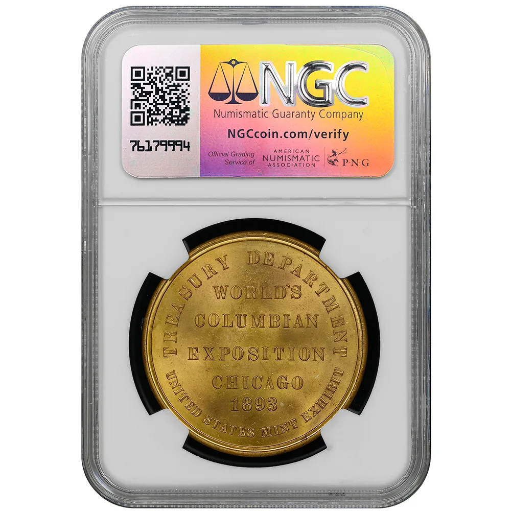 1893 IL HK-155 SC$1 World's Columbian Expo Official Medal SM LTRS NGC MS 65 - Image 2