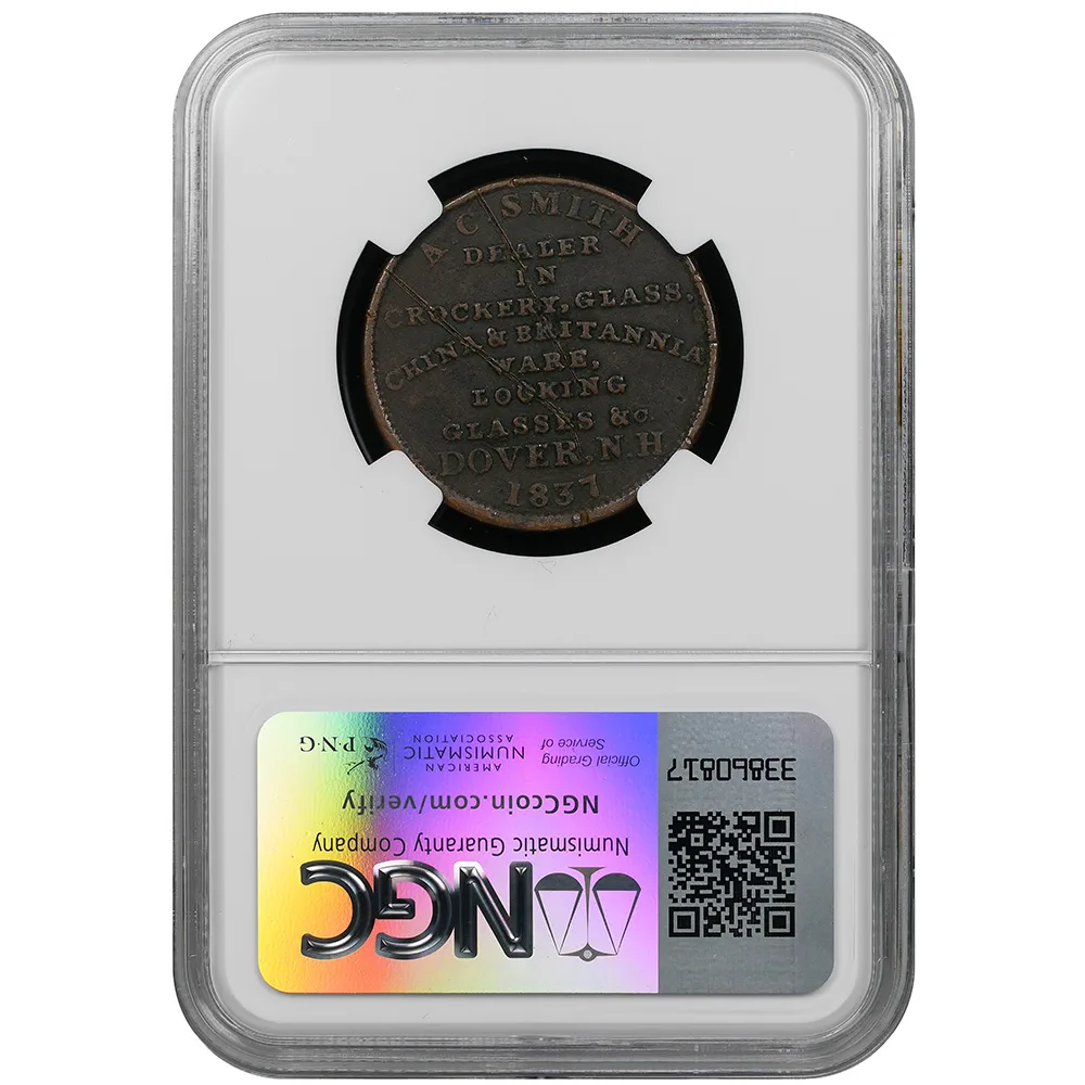1837 Dover NH Haselton & Palmer HT-192 NGC VF Details - Image 2