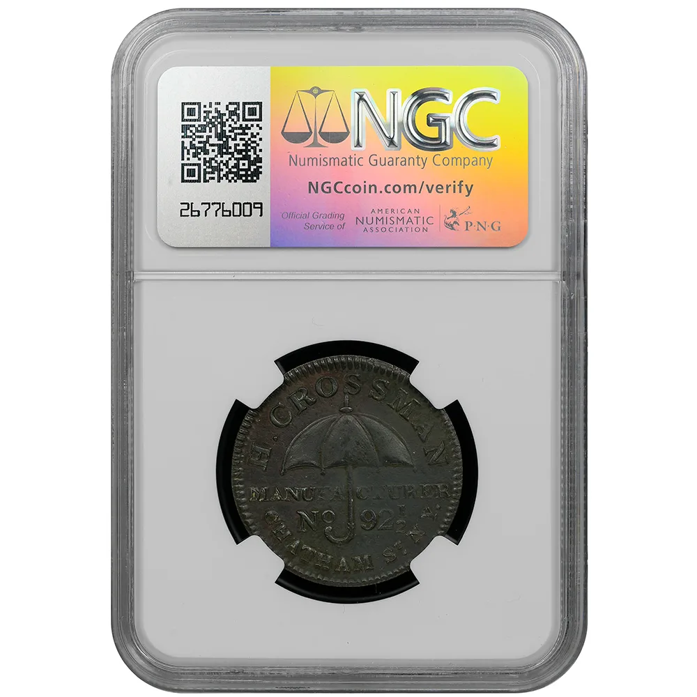 1837 New York NY H. Crossman HT-243 NGC AU Details - Image 2