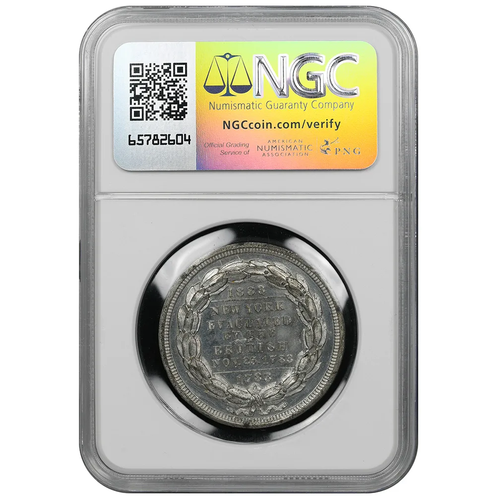 1883 GW-1013 White Medal New York Evacuated NGC AU Details - Image 2