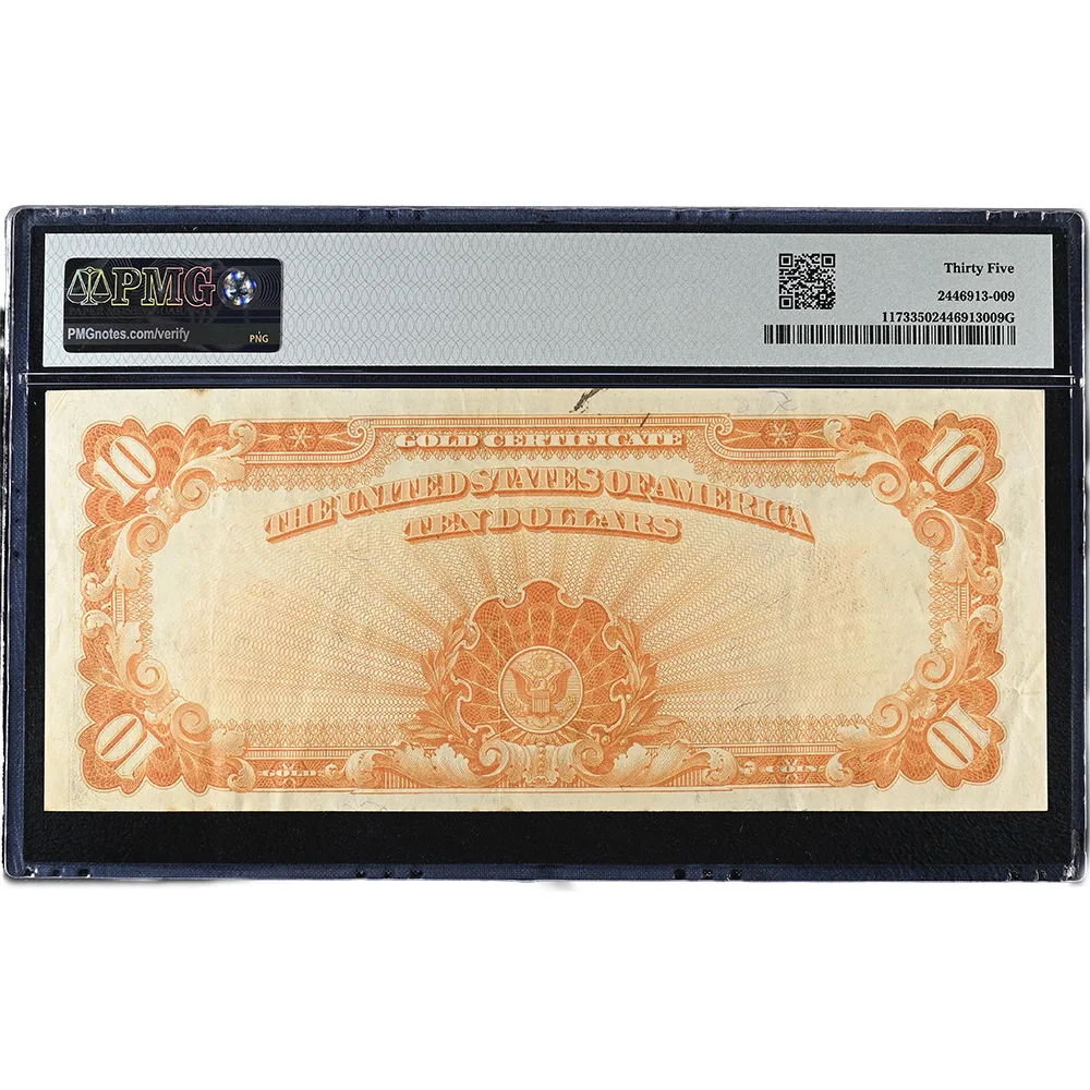 1922 $10 Gold Certificate FR#1173 PMG Choice Very Fine 35 - Image 2
