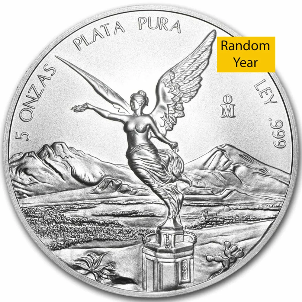 (Random Year) Mexico 5 oz Silver Libertad BU