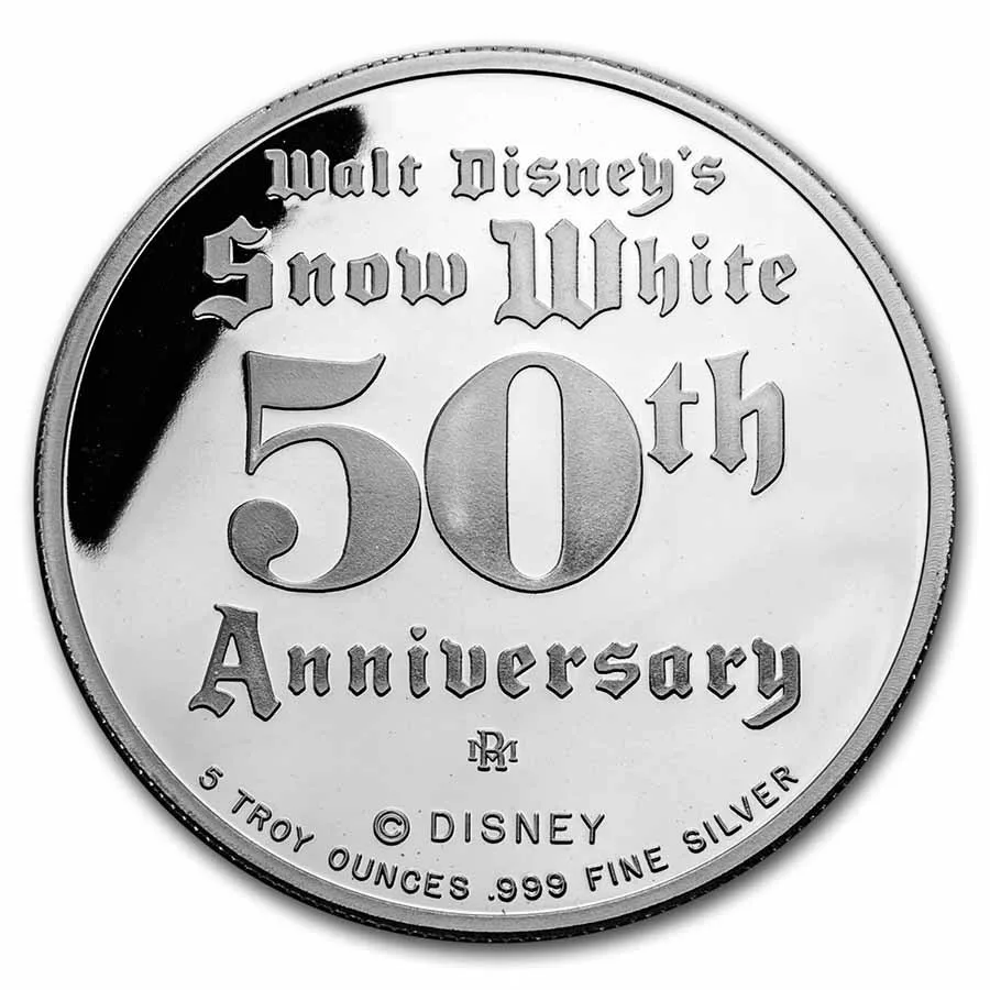5 oz Silver - Disney's Snow White 50th Aniv (Sneezy, w/Box & COA) - Image 2