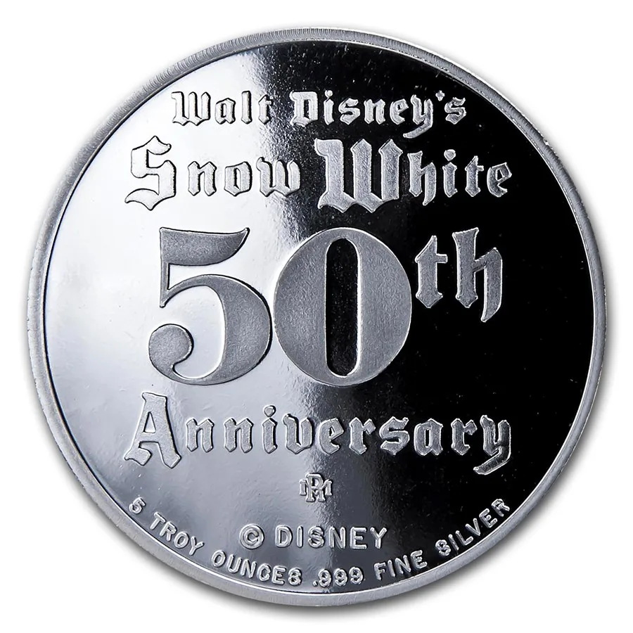 5 oz Silver - Disney's Snow White 50th Aniv (Grumpy, w/Box & COA) - Image 2