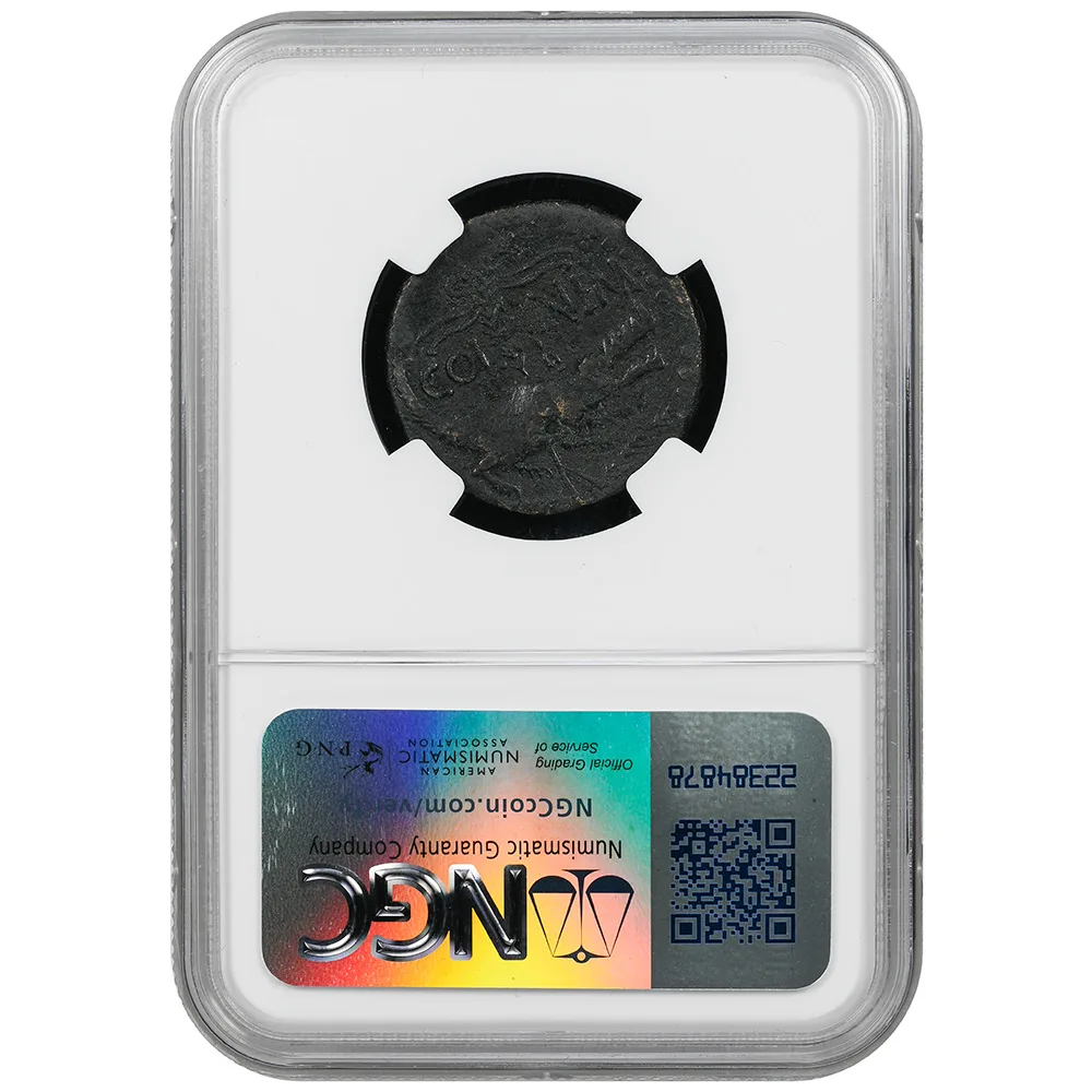 C.16/15-10 BC Augustus & Agrippa Gual, Nemausus AE Dupondius NGC Fine - Image 2