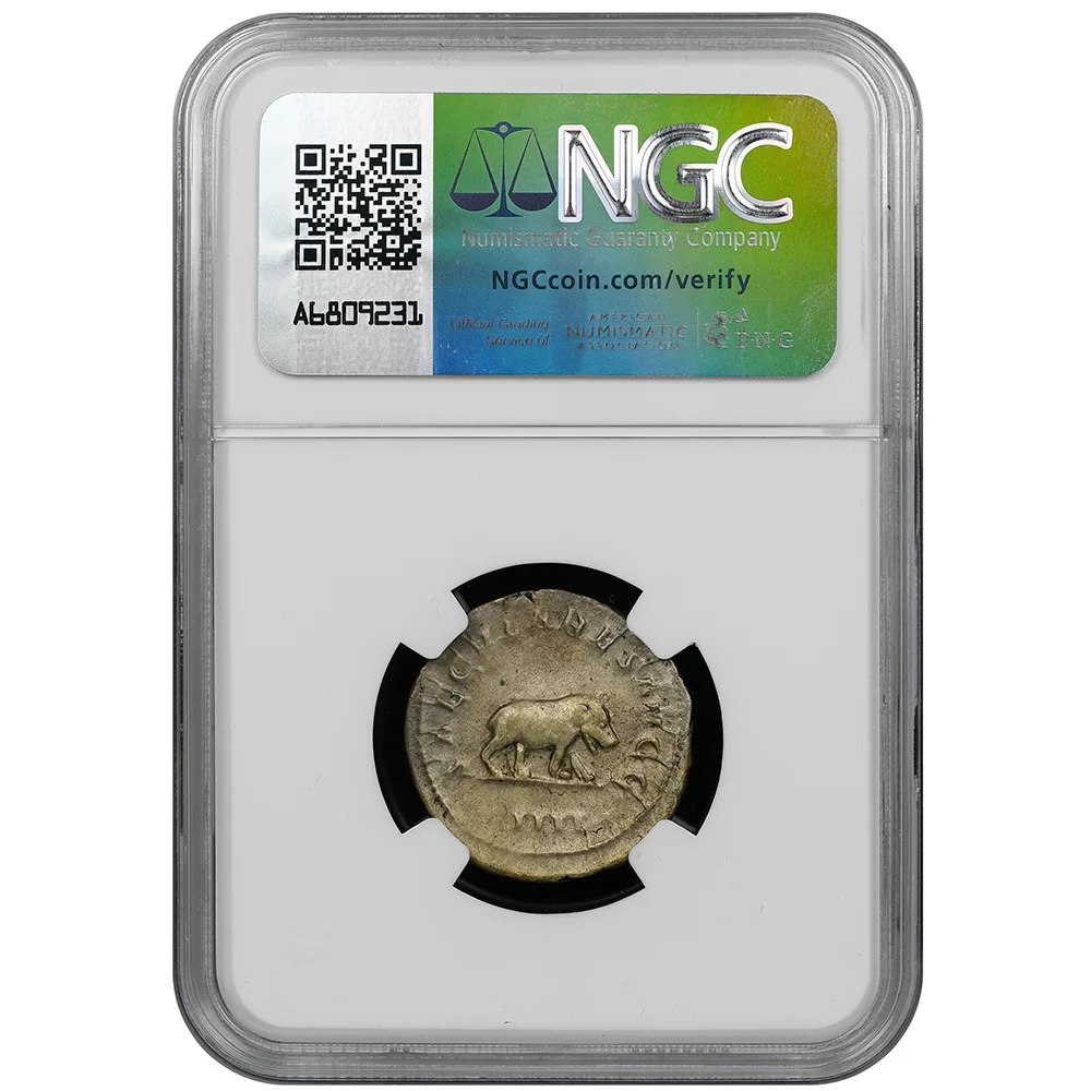 Roman Empire Otacillia Severa AD 244-259 AR Double-Denarius Saecular Game NGC CH VF