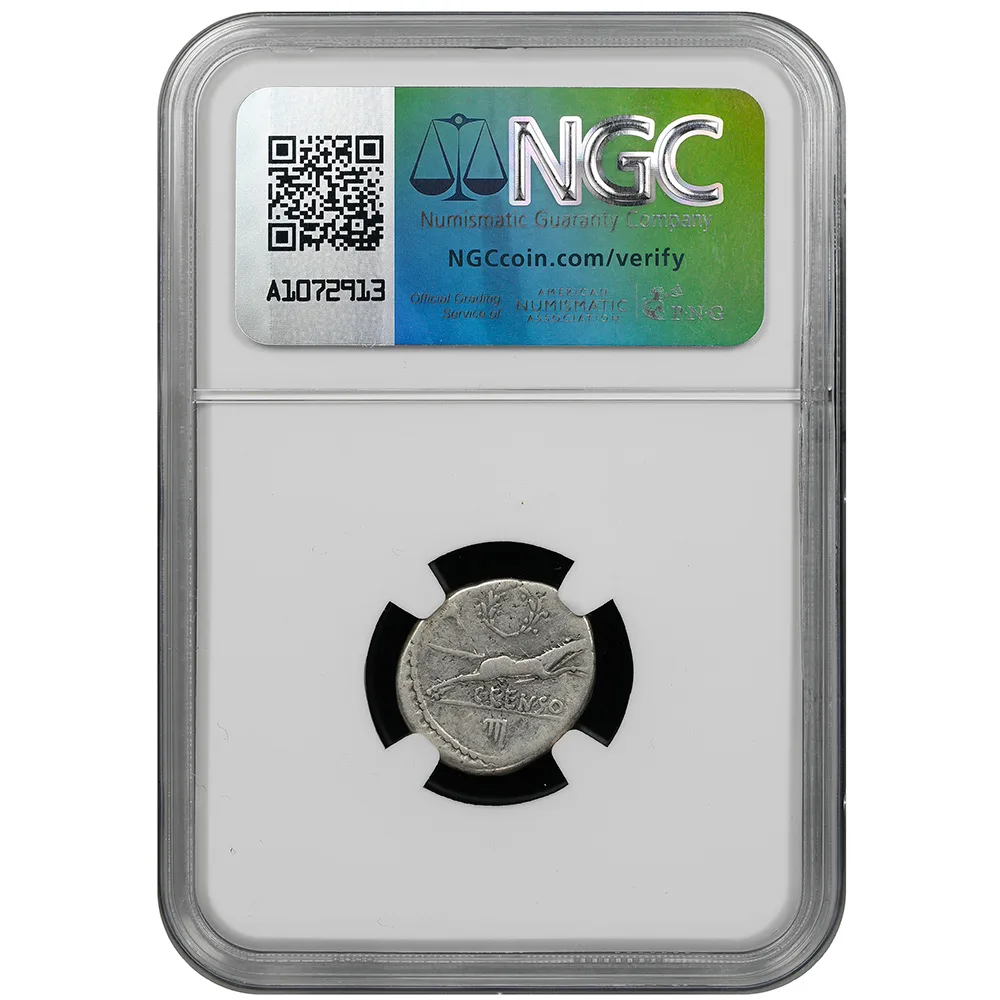 C.Censorinus c.88 BC Roman Republic AR Denarius NGC CH F