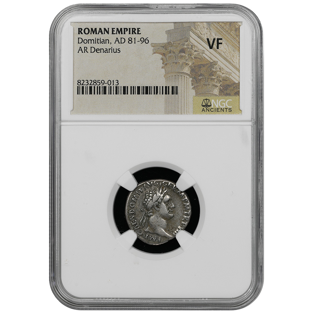 AD 81-96 Domitian Roman Empire AR Denarius NGC Very Fine