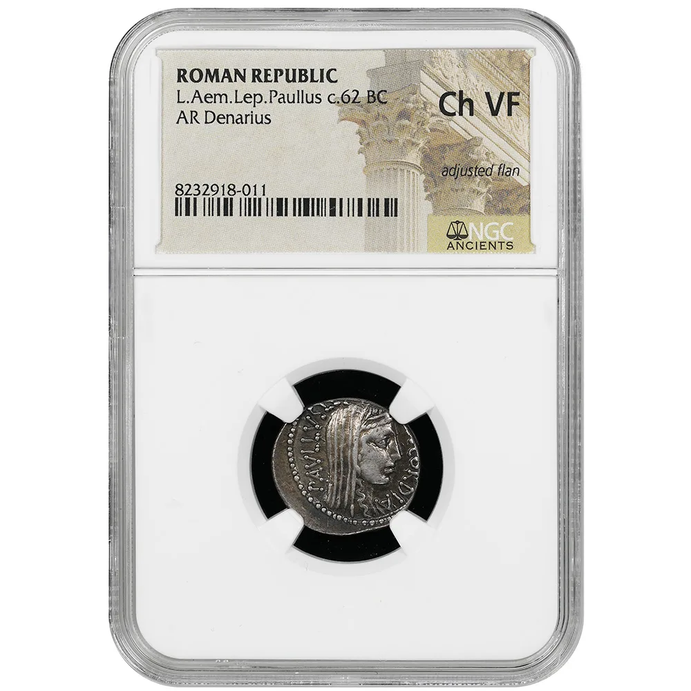 L. Aemilius Lepidus Paullus Denarius Ch VF | CV Coin