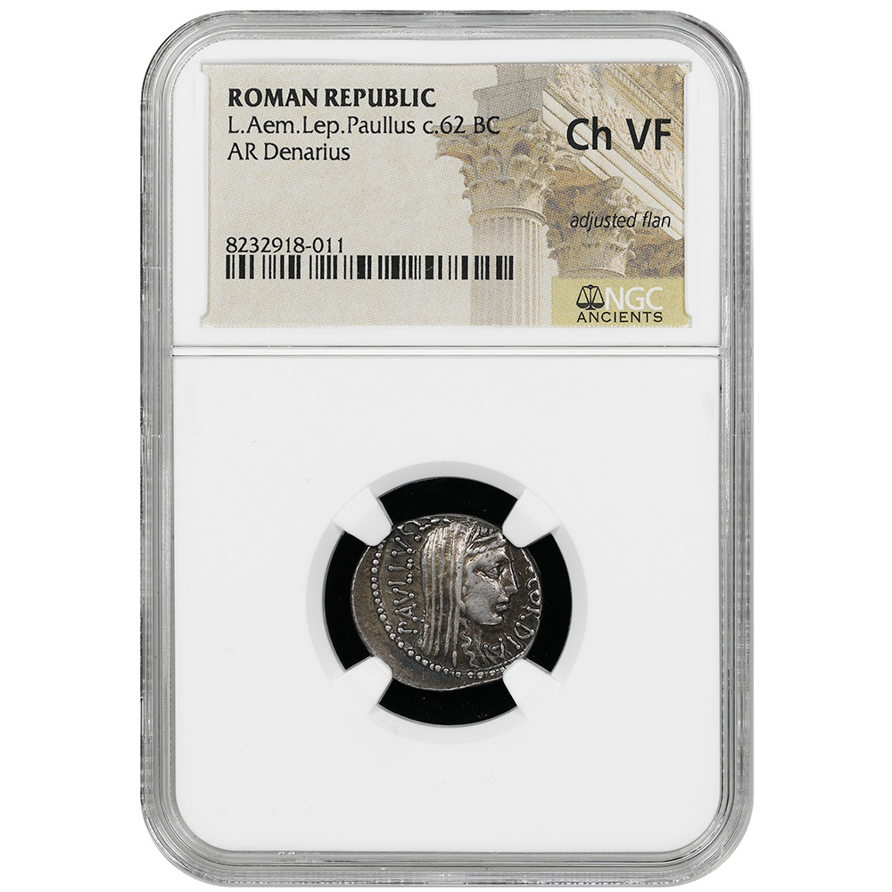 L. Aemilius Lepidus Paullus Denarius Ch VF | CV Coin