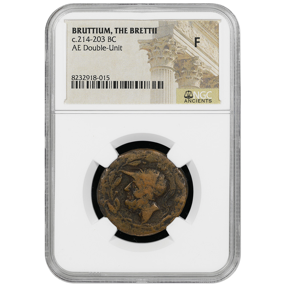 c.214-203 BC Bruttium The Brettii AE Double Unit NGC F