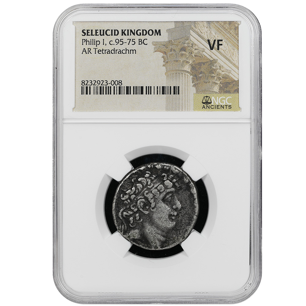 c 95-75 BC Philip I Seleucid Kingdom Silver Tetradrachm NGC VF