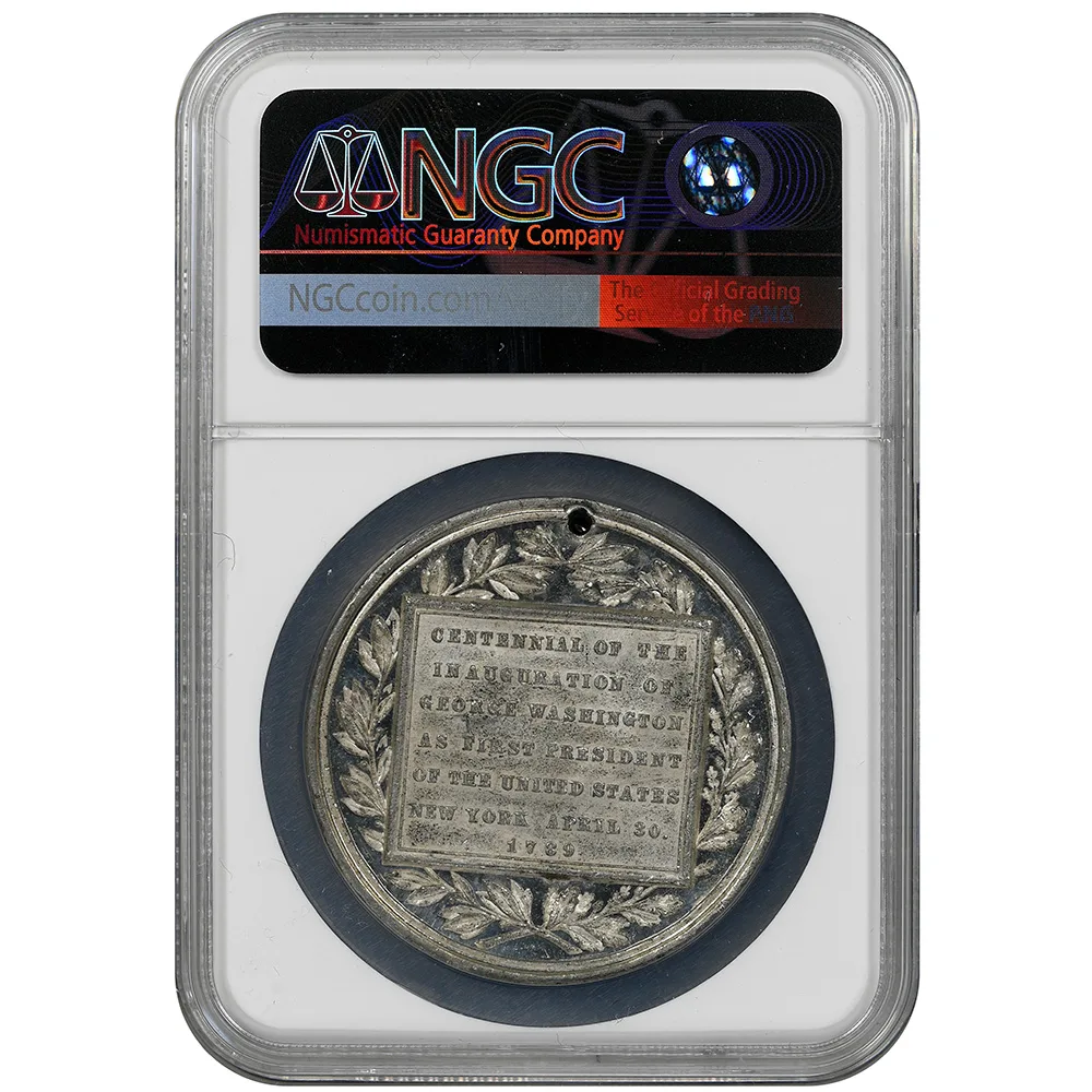 1889 George Washington Inauguration Centennial Medal GW-1105 NGC MS 61 DPL - Image 2