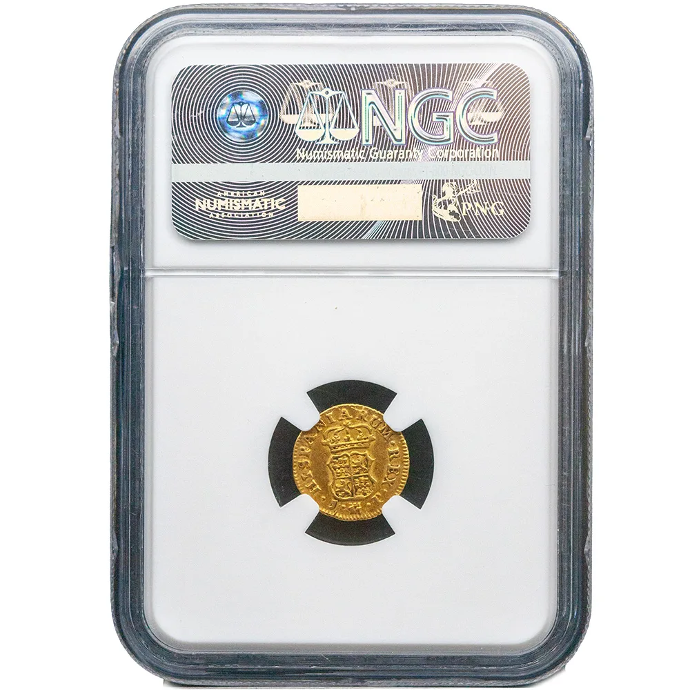 1760-M|JP Spain 1/2 Escudo NGC AU 53