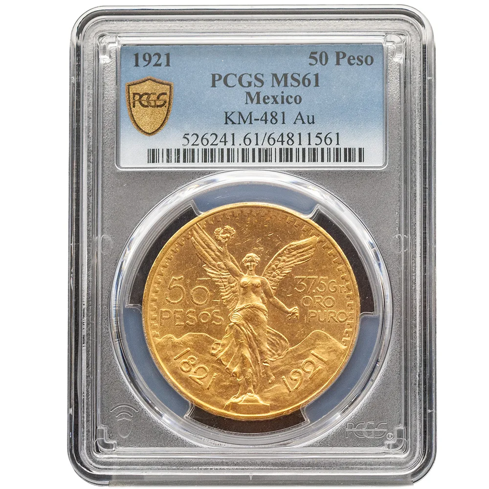 1921 Mexico Gold 50 Pesos PCGS MS 61