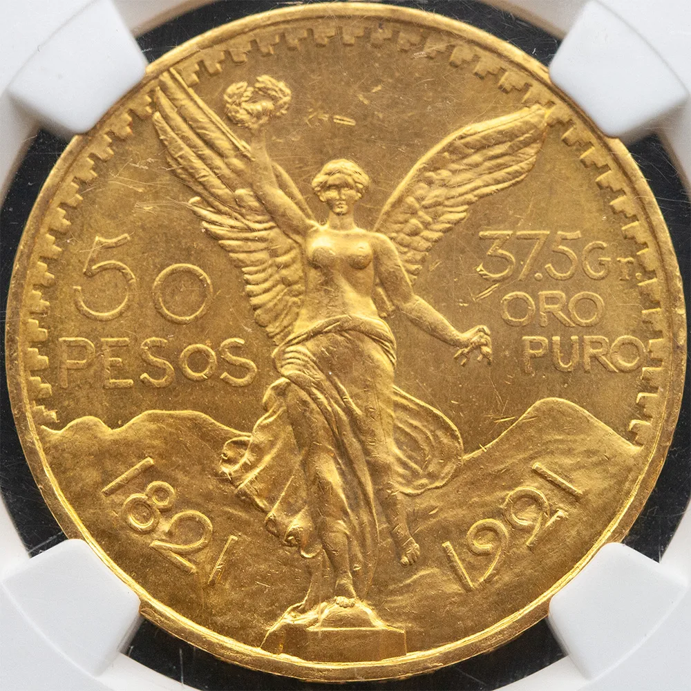 1921 Mexico Gold 50 Pesos NGC MS 62