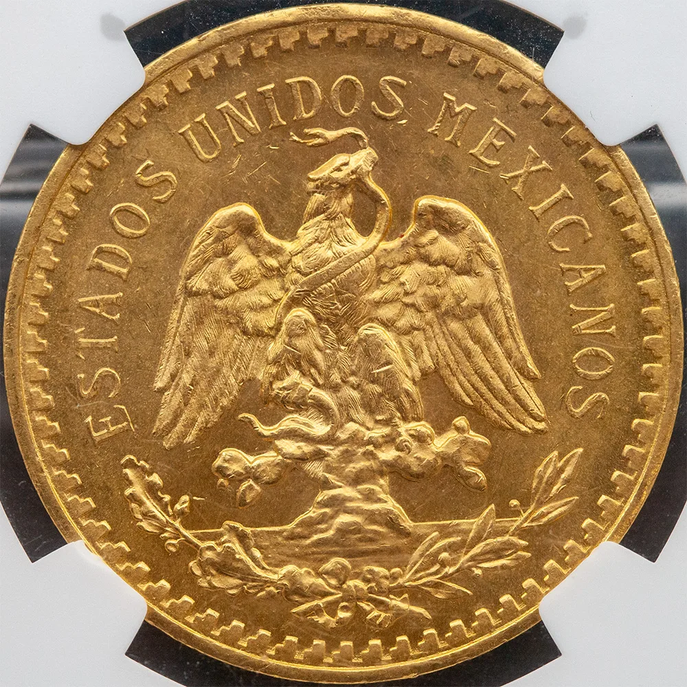 1921 Mexico Gold 50 Pesos NGC MS 62