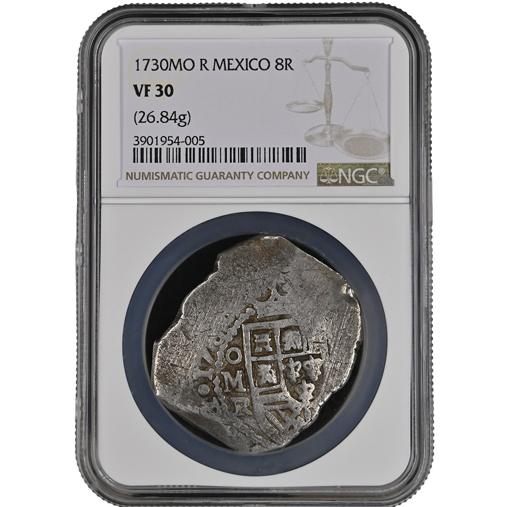 1730-Mo|R Mexico 8 Reales Cob NGC VF 30