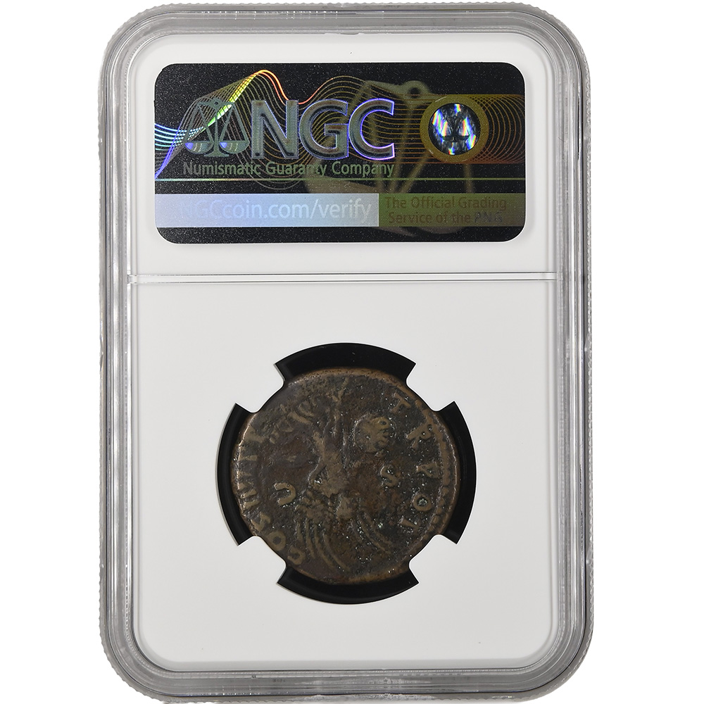 Roman Empire Trajan AD 98-117 AE AS VF TR POT COS III P P NGC F